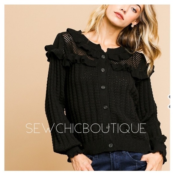sewchicboutique Sweaters - Crochet Knit Button Front Cardigan Sweater